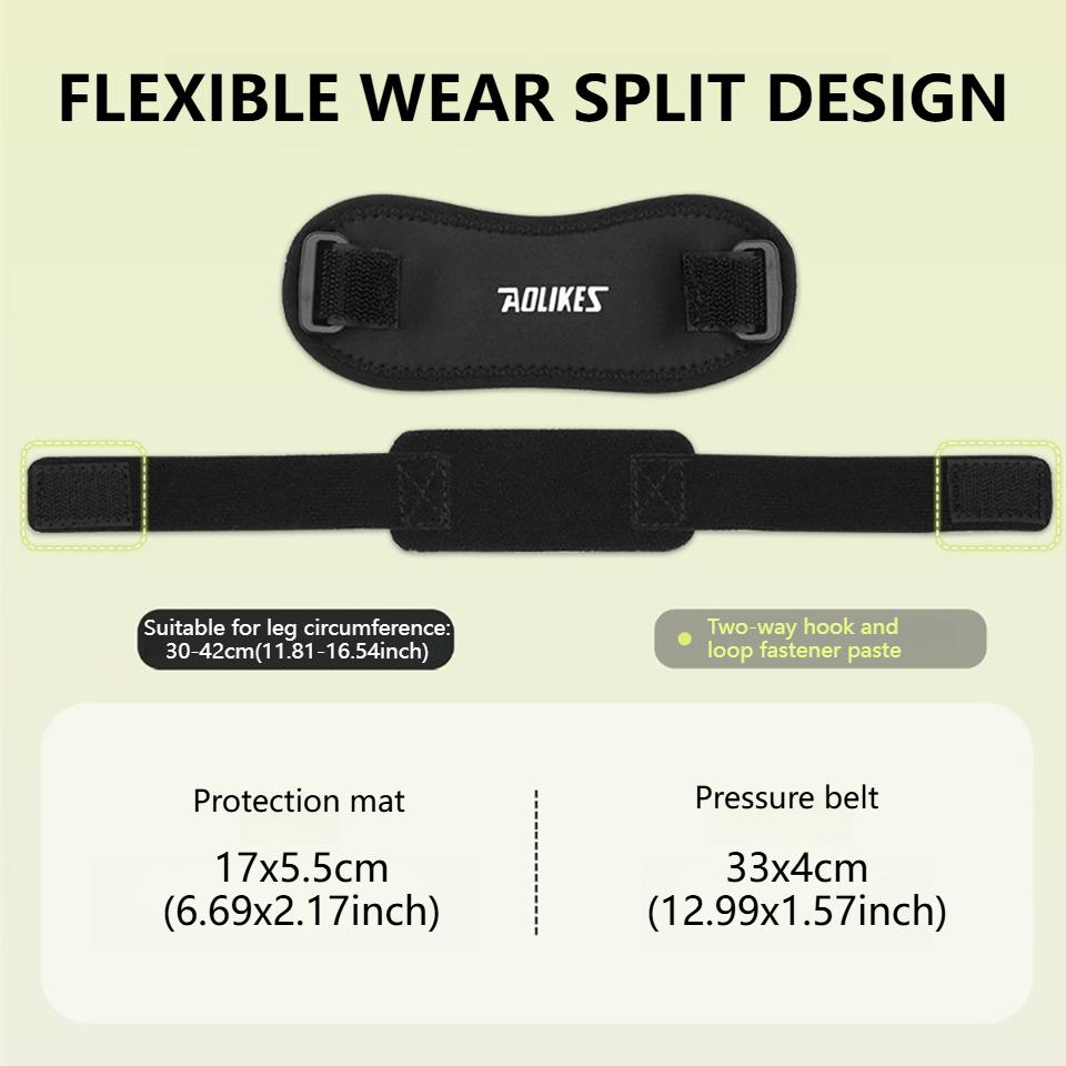 Aolikes 1 Stück Patella Kniebandage-Knieunterstützung und Schmerzlinderung, Laufen, Wandern, Basketball, Knie des Springers, Verstellbarer Riemen Patellar
