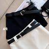 Black White Office Lady Suit Skirts Sexy Tight Shorts Package Hip Skirt Ladies Korean Fashion All-Match with Belt A-Line Skirts