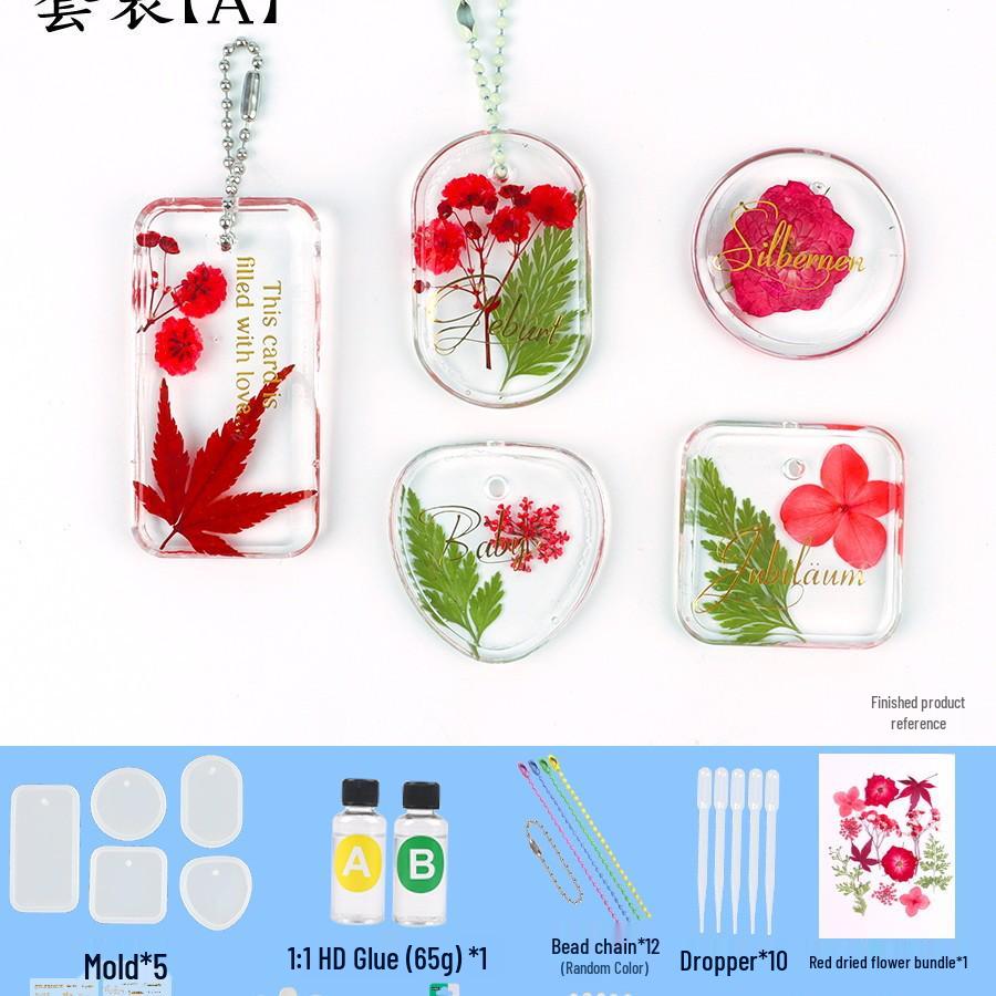 Dried Flower Silicone Keychain Mold for Handmade Pendant Crafting