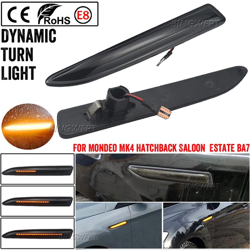 1Pair Dynamic Led Turn Signals Side marker light Lamp For Ford Mondeo Mk4 Hatchback Saloon Estate (BA7) 2007-2015