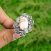 Gift For Her 925 Silver Natural Scolecite Solitaire Flower Adjustable Ring