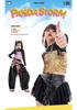 Mädchen Jazz Dance Pailletten Trägerloses Kostüm Set mit Langen Ärmeln und Hose