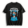 Lustiges Krankenschwester Kaffeeliebhaber Grafik Casual Top Reines Baumwoll-T-Shirt
