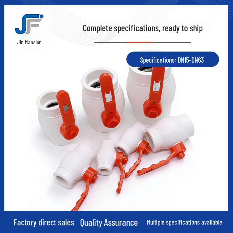 PPR Plastic Ball Valve Switch - High Flow Steel Handle, Thickened Joint, High Temp Resistance, 4/6 Points.