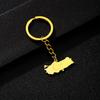 Ethnic Style Stainless Steel & Enamel Cross Pendant Keychain for Men & Women