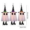 Halloween Decorations 3pcs Outdoor Hanging Luminous Ghost Witch Hat LED Light String Halloween Ghost Courtyard Garden Tree Decor