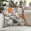 Orange Flowers square Jacquard Pillow Cover for Sofa Office Waist Cushion Cover Home Decorative Pillowcase
