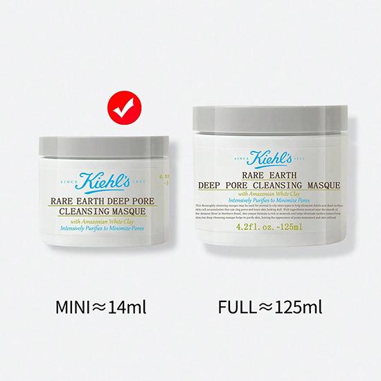 

Маска для глубокого очищения пор Rare Earth Deep Pore Cleansing Masque с амазонской белой глиной от Kiehl s интенсивно очищает и сужает поры 0,5 жидких унций. Мини-размер 14 мл 0.5 FL.OZ./14ML