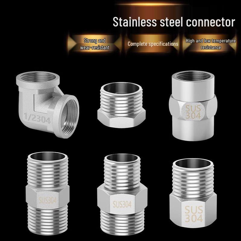 304 Stainless Steel Tee Elbow Water Pipe Fittings with Male/Female Threads