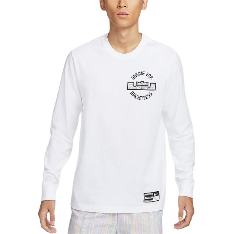 Nike James Comfortable Fashion Versatile Long Sleeve T-Shirt Men Tops White HF6192100
