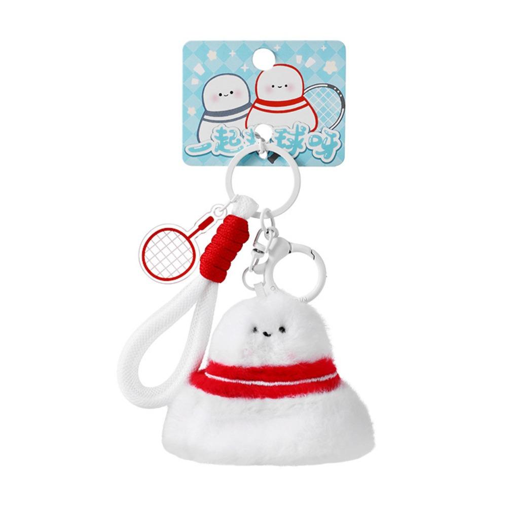 Cartoon Badminton Bag Pendant Stuffed Doll Badminton Plush Toy Keychain  Backpack Decor