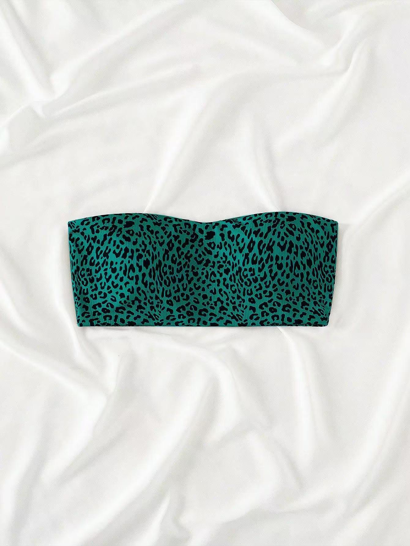 

Сексуальный купальный топ-бикини без бретелек для женщин XL темно-зеленого