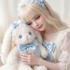 Plush Bunny Doll Soft Stuffed Animal Toy with Ribbon Bow and Lace Dress for Collectors and Gift Giving Suitable for All Ages