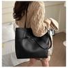 Solid Color Minimalist Large Capacity Tote Bag Soft Faux Leather Commuter Shoulder Handbag