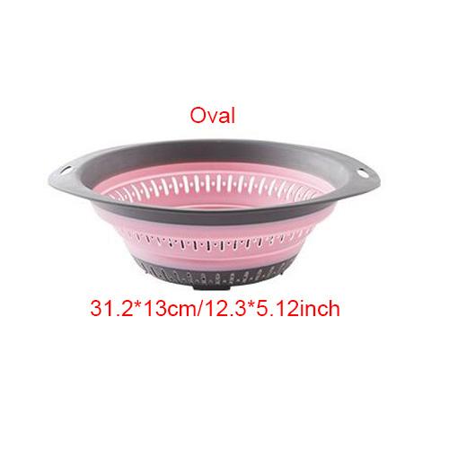 Collapsible Silicone Kitchen Storage Basket Multi-use Fruit Vegetable Drainer Foldable Kitchen Draining Organzier