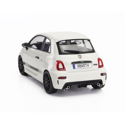 1/18 Scale Fiat 500 Abarth Diecast Model Car - Solido 1/18 Scale Fiat Nuova 500 Abarth 595 2022 White Black (1811301)