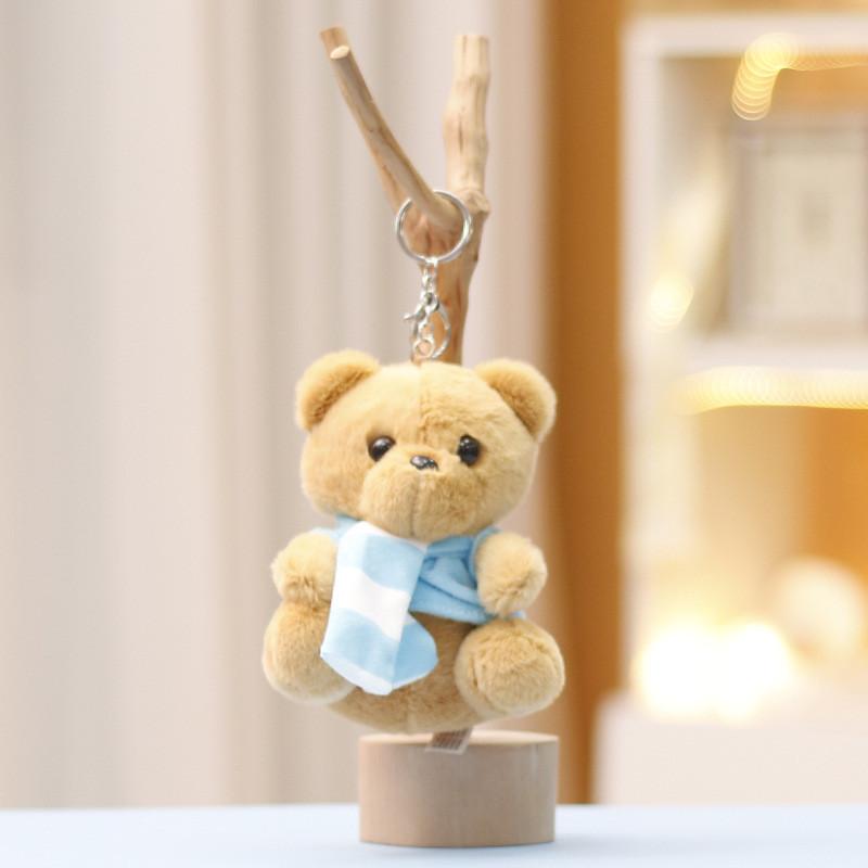 

Мягкий плюшевый милый шарф медведь мягкая игрушка брелок очаровательный подарок ребенок собирать и синий