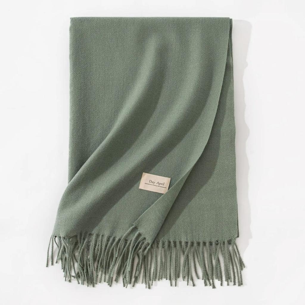 Winter Cashmere Scarves Women Warm Shawls Wraps Solid Colors Neckerchief Men Scarf Fashion Hijab Stoles Pashmina With Tassels