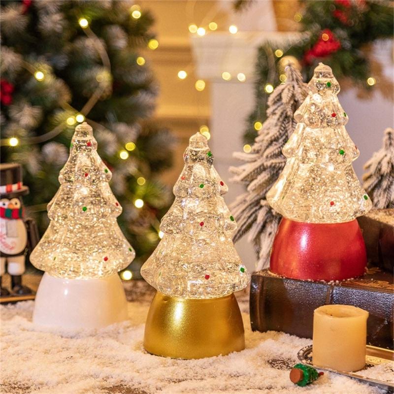 Exquisite LED Christmas Tree Ornament Luminous Tabletop Tree Shaped Decor 2024 New Year Gift for Party Decorations