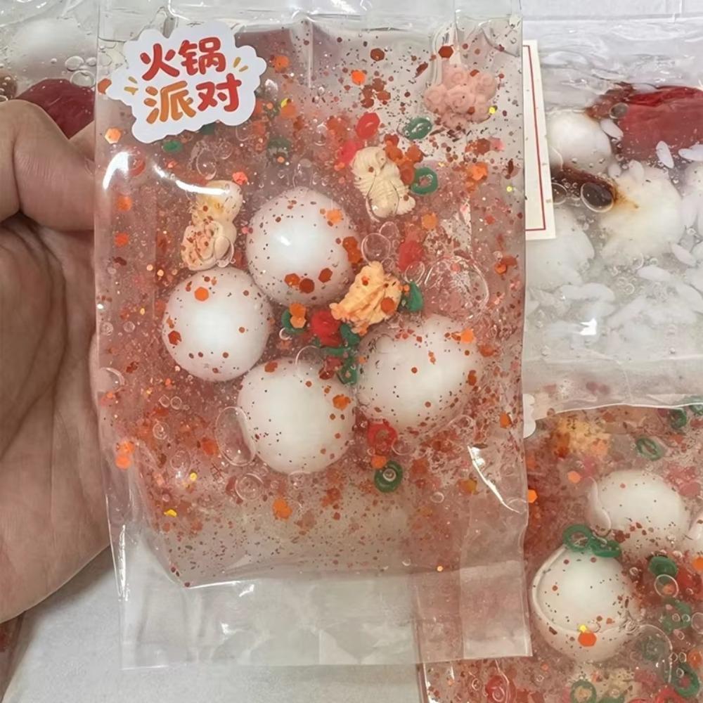 Crunch Sound Squeeze Bag Food Theme Crispy Handmade Balls Crunchy Squishy Ball Kids Adults