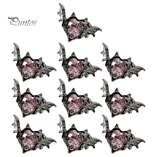 10Pcs Nail Charms Dark Style Bat Love Wings Luxury Jewelry Alloy Sturdy Nail Art Accessories for Manicure