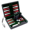 Jeu De Backgammon - 9 Pouces - Similicuir Rouge - Pliable - Accessoires Inclus