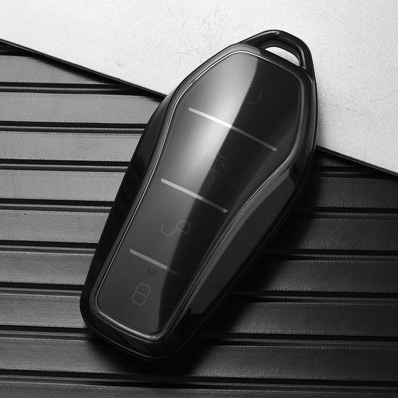 

Transparent Black Soft Tpu For Byd Qin Plusdmi Atto 3 Han Ev Dolphin Durable Car Key Case Protect Cover 4 Button Car Accessories
