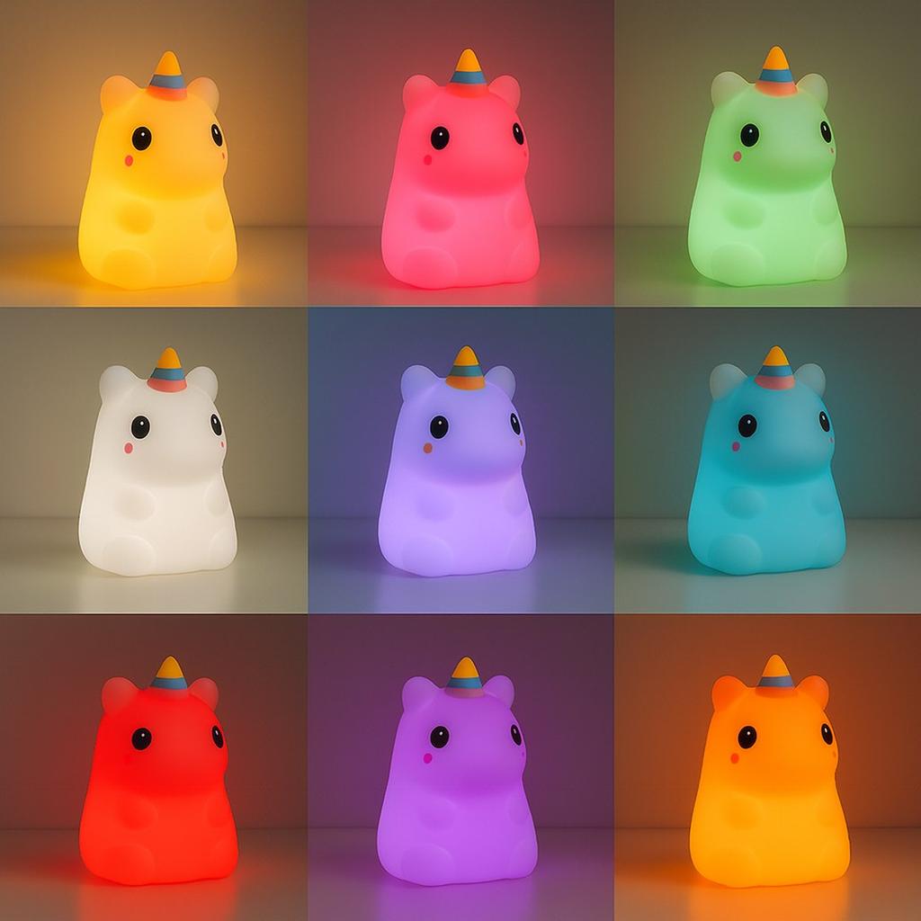 Lampka Nocna Led 1W Rgb Do Pokoju Dziecka Bezprzewodowa Unicorn Milagro