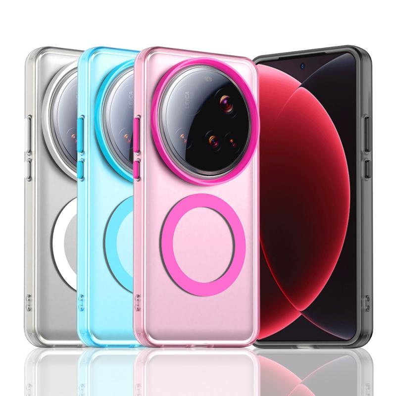 Matte Clear Magnetic Wireless Charge For Case For Xiaomi 1 Ultra 14T Pro Civi4 Military Armor Shockproof Candy Cover