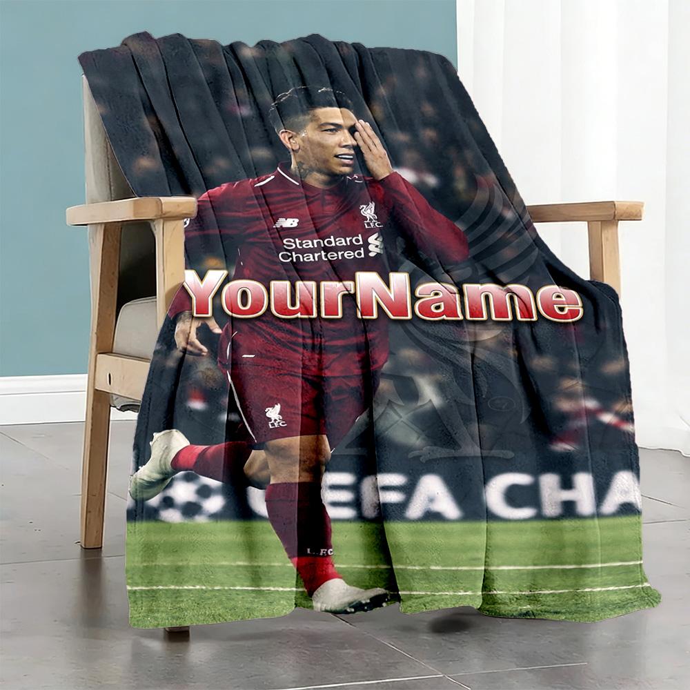 Liverpool Personalized Text Blanket Multi-purpose Customizable Blanket Durable Comfort Versatile for Office Chair Picnics Sofa All-Season Use