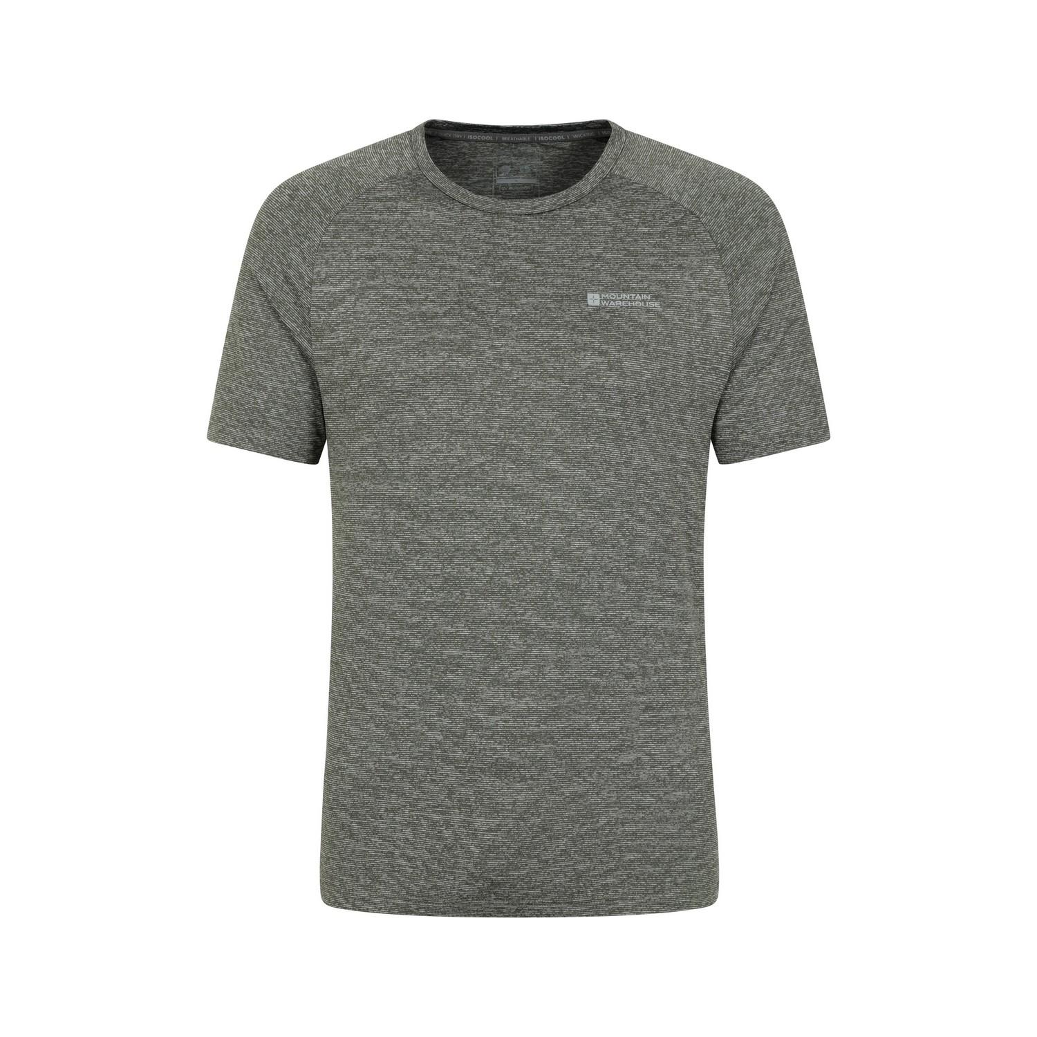 Mountain Warehouse heren Agra gestreept IsoCool T-shirt L donkere kaki kleur