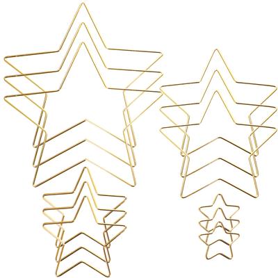 12 Pcs Garland Pentagram Iron Circle Metal Hoops for Crafts DIY Wreath Rings Supplies Dream Catcher Shaped