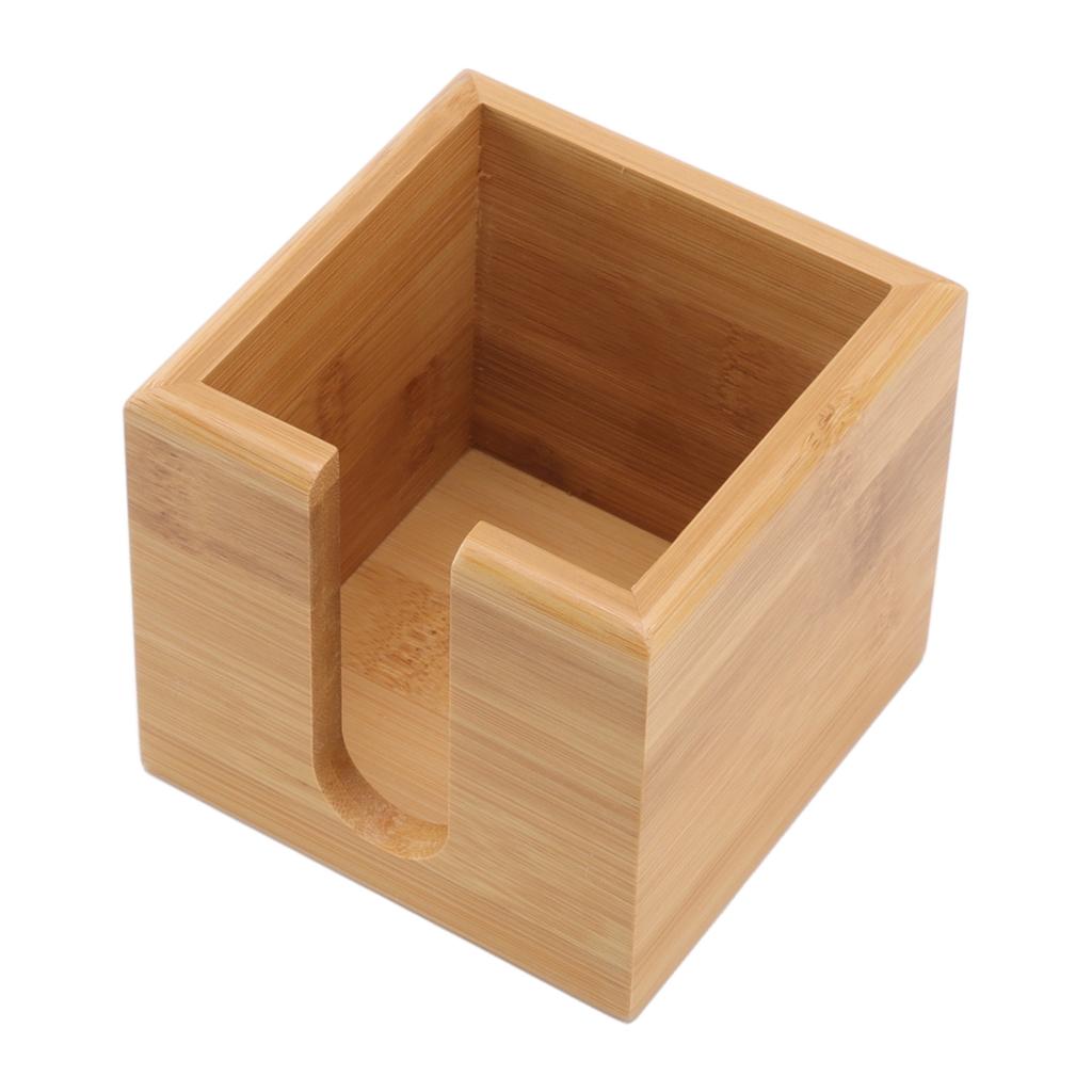 Tissue Box Bamboo Wood Textured Rectangular Paper Storage Organization for Kitchen Office