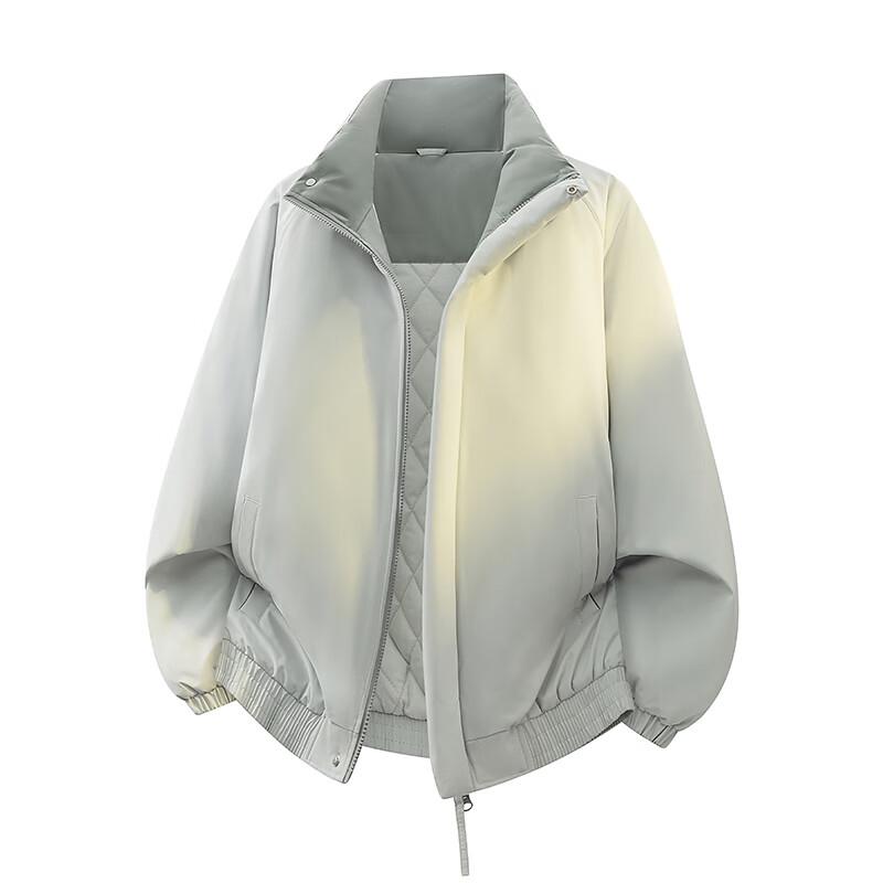 MEDE American Style Color-Block Stand-Collar Winter Padded Baseball Jacket