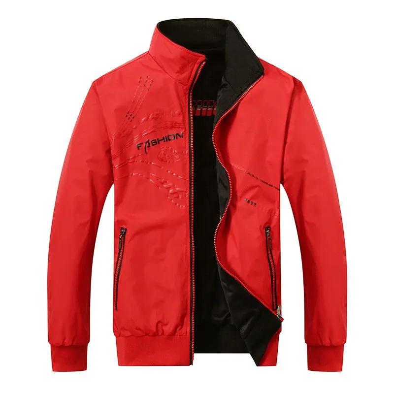 Men's Spring and Fall Loose Sports Coat Youth Plus Size Leisure Thin Section Jacket