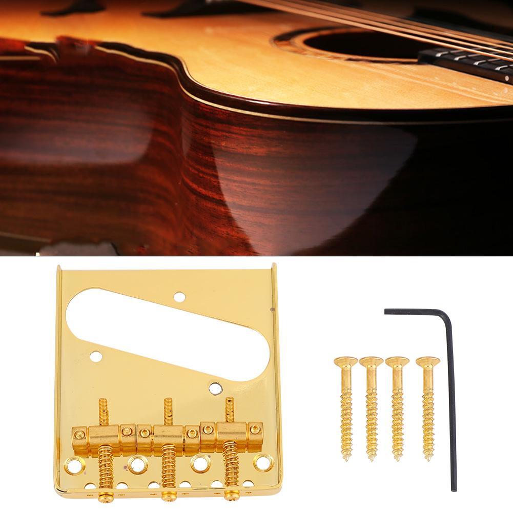Metal Quality TL Electric Guitar Bridge Tailpiece Tail Part Set Accessory(Golden)