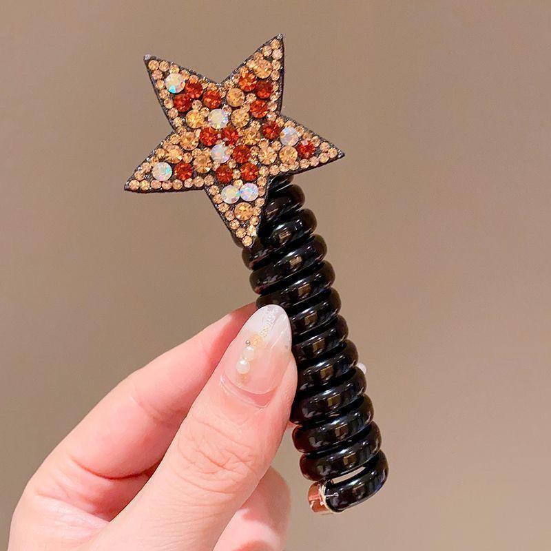 Rhinestone Star Children's No-Damage Hair Tie - Little Girl Pentagram Scrunchie