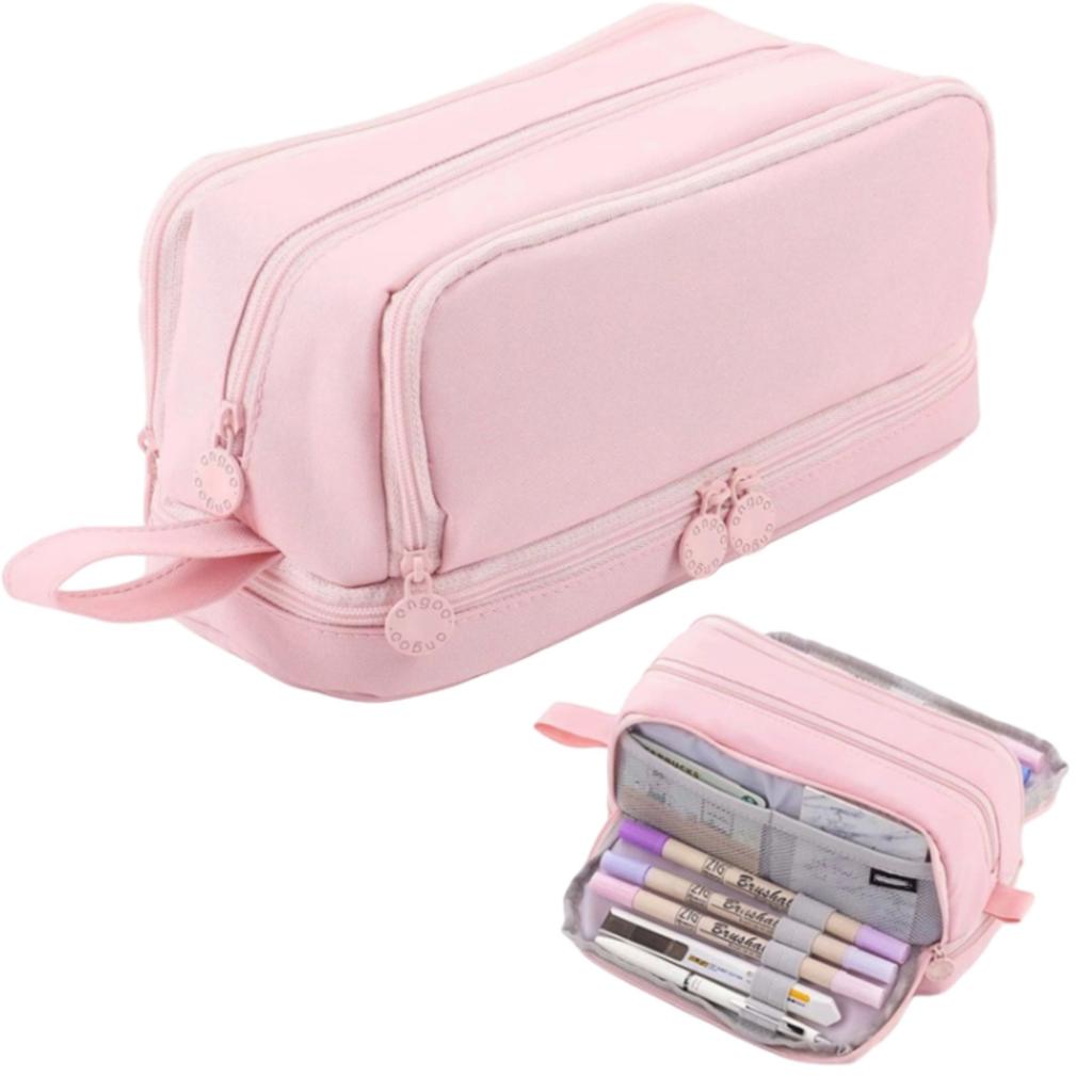 Large Capacity 4-Compartment Pencil Case,Multifunctional Color Pencil Pouch for School Supplies,Unisex Pencil Bag