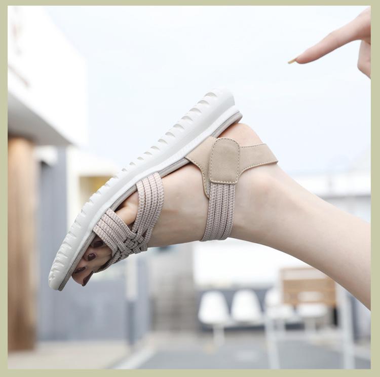 2025 Summer New Sandals Women's Light Sports Wind Comfortable Rubber Band Large Size Sandals SKT