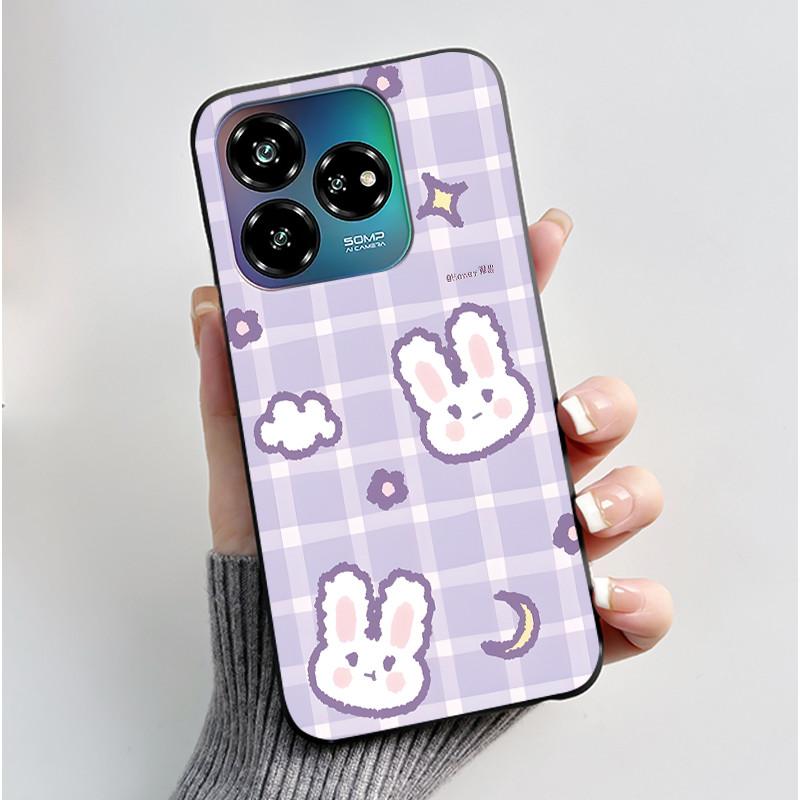 For ZTE Axon 60 Lite / Blade V60 Vita / Nubia V60 Design Case Cute Love Heart Rabbit Casing Black Soft Silicone Protective Cover
