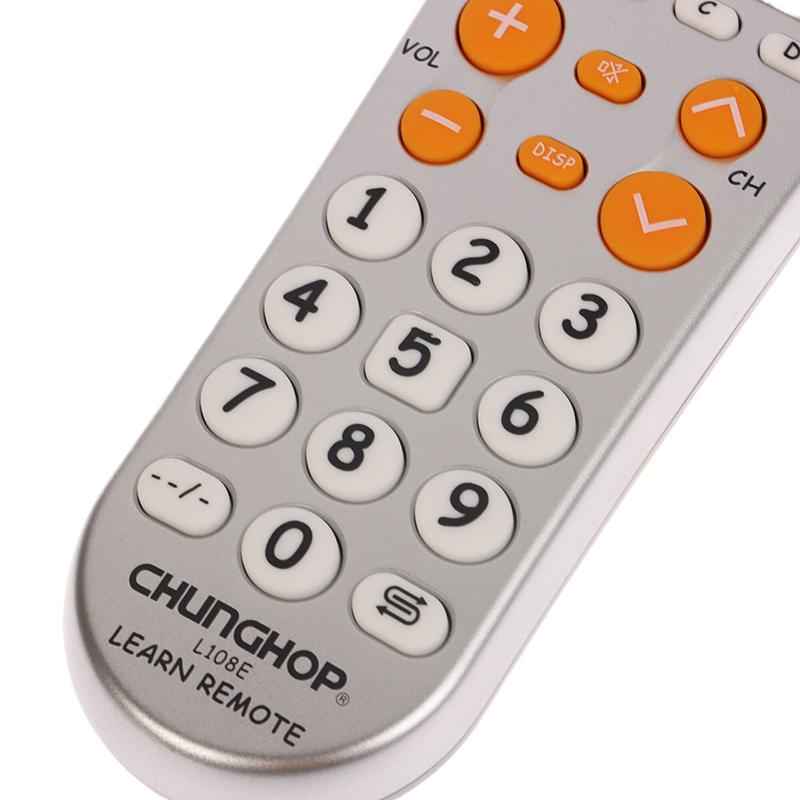 Telecomando Universale Combinato Tipo Apprendimento IR Chunghop L108E Per Tv/Sat/Dvd/Cbl/Dvb-T/Aux Tasto Grande Copia