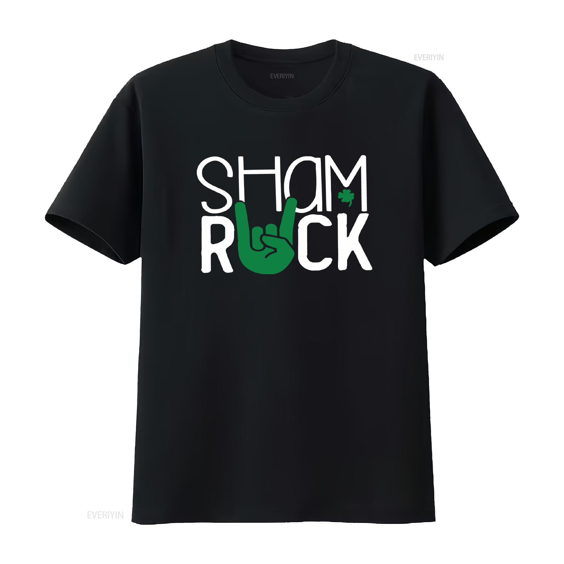 

Sham Rock St Patricks Day T Shirt Patty Shamrock And Roll Cool Irish Pride vintage Washed Stylish Slightly Versatile 4XL