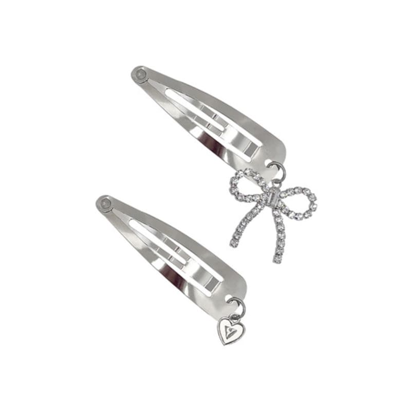 VVV [SET] Cute Logo Heart Snap Pin