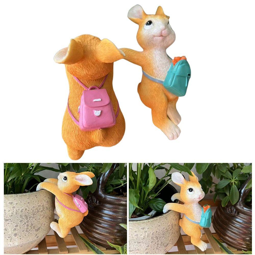 

Ґанок Патіо Статуя Прикраса Кролик Квітковий горщик Фігурки Садовий декор Смола Скульптура для лазіння