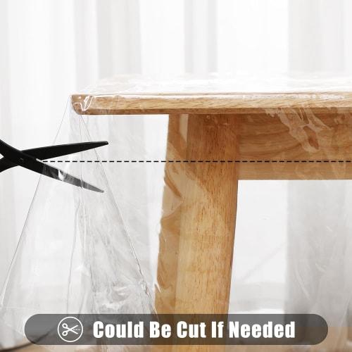 NaturesHome Tablecloth, Table Cover, 0.2mm Thick PVC Transparent Polyethylene, 140x140cm, 140x180cm, 140x220cm, Water-Repellent, Oil-Resistant, Heat-R