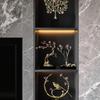 Metal Handicrafts Crystal Deer Figurine Simulation Animal Sculpture Natural Crystal Metal Figurine Home Decoration Accessories