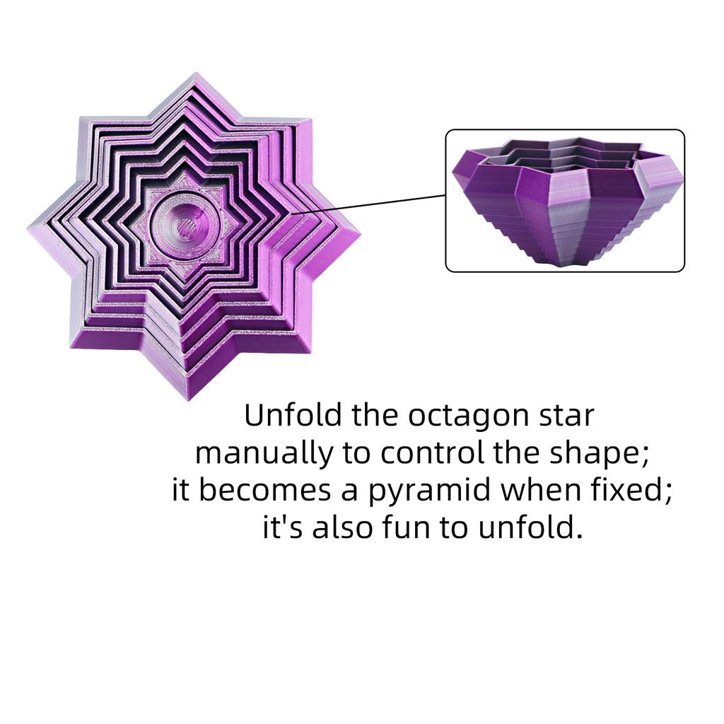 3D Printing Decompression Octagonal Star Spinning Music, Decompression Model Toy Gifts, Decompression Small Gifts