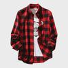 Men's Black and White Plaid Shirt - Korean Style, Trendy, Casual Long-Sleeve for Spring/Autumn