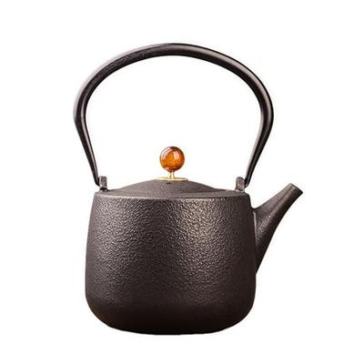 OULOVECO Cast Iron Teapot, 1200ml Large Capacity, Suitable for Direct Flame and Induction Cooktops, with 304 Stainless Steel Filter and Heat-Resistant