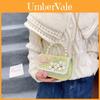 Childrens Korean Style Pearl Handle Square Bag For Girls With Breathable Cotton Fabric And Butterfly Pattern
